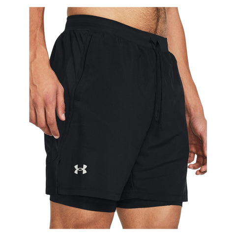 Launch 7 2-in-1 Shorts Black | Reflective