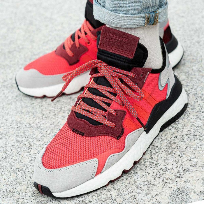 Buty sportowe męskie czerwone Adidas Nite Jogger EE5883