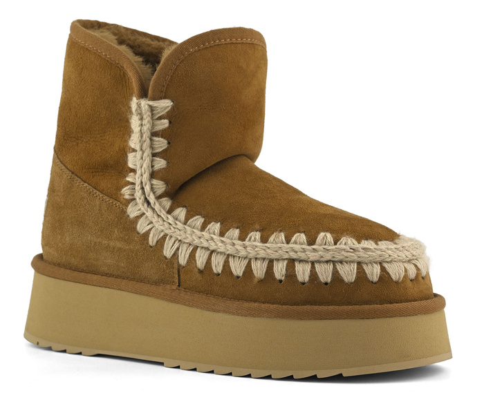 MOU Platform boot suede Śniegowce damskie