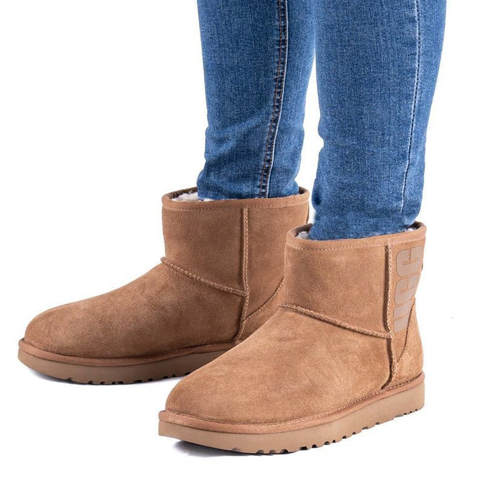 Buty zimowe damskie UGG W Mini Rubber Logo (1108231-CHE)