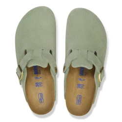 BIRKENSTOCK Boston Soft Footbed Suede Leathe Klapki damskie