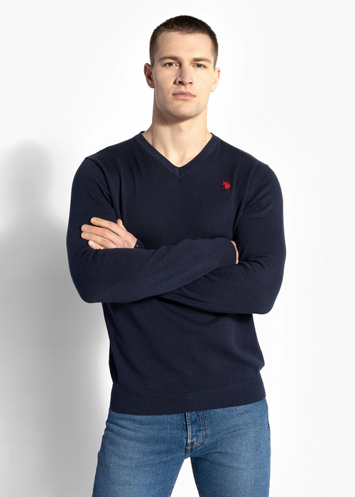 U.S. POLO US16151-171 - Sweter Męski - Granatowy