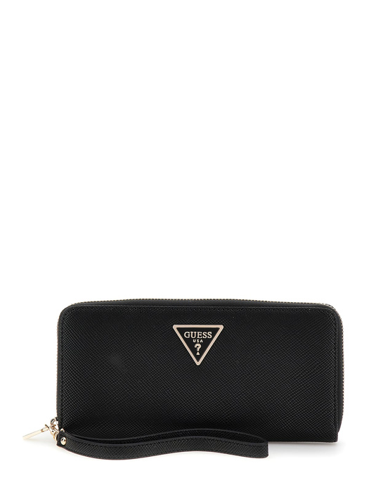 GUESS LAUREL SLG LARGE ZIP AROUND SWZG85-00460-BLA - Portfel Damski - Czarny