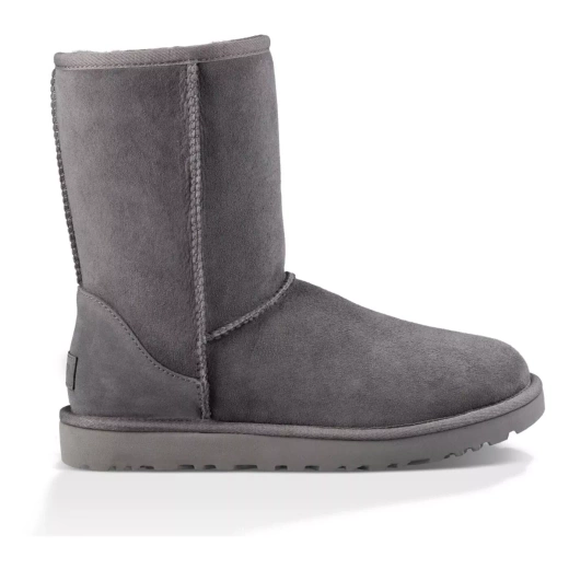 UGG W CLASSIC SHORT II 1016223-GREY - Śniegowce Damskie - Srebrny