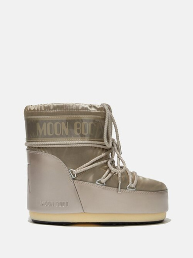 Śniegowce damskie Moon Boot ICON LOW GLANCE PLATINUM SATIN BOOTS