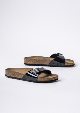 BIRKENSTOCK MADRID BF PATENT BLACK 40303 - Klapki Damskie - Czarny