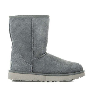 UGG W CLASSIC SHORT II 1016223-GREY - Śniegowce Damskie - Srebrny