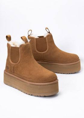 UGG W NEUMEL PLATFORM CHELSEA 1134526-CHE - Sztyblety Damskie - Brązowy