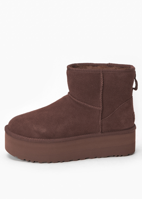 Buty zimowe damskie brązowe UGG W CLASSIC MINI PLATFORM