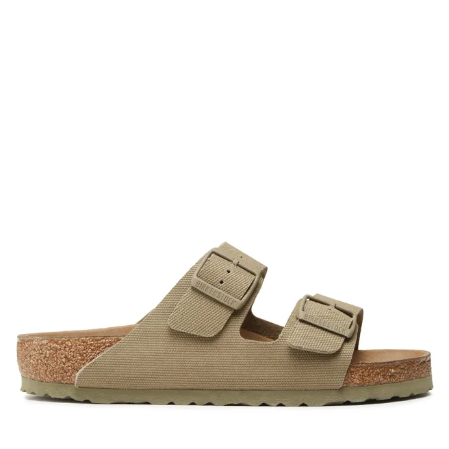 Klapki męskie BIRKENSTOCK ARIZONA TEX CANVAS FADED KHAKI VEG