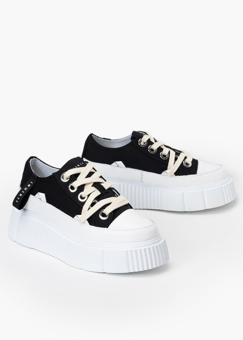 Sneakersy damskie czarne INUIKII MATILDA CANVAS LOW 23