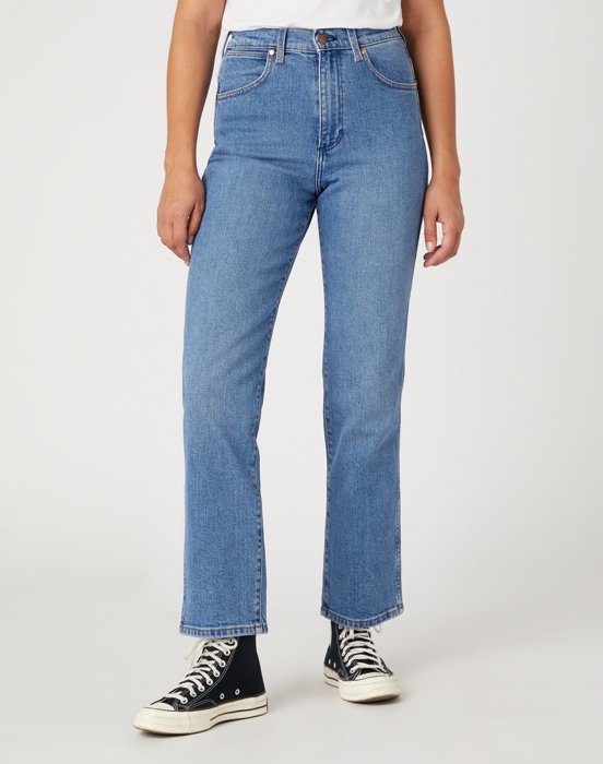 Spodnie jeansowe damskie WRANGLER WILD WEST MID BLUE 